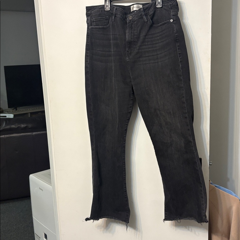 Frame Le Crop Mini Boot Washed black grey Pants 32